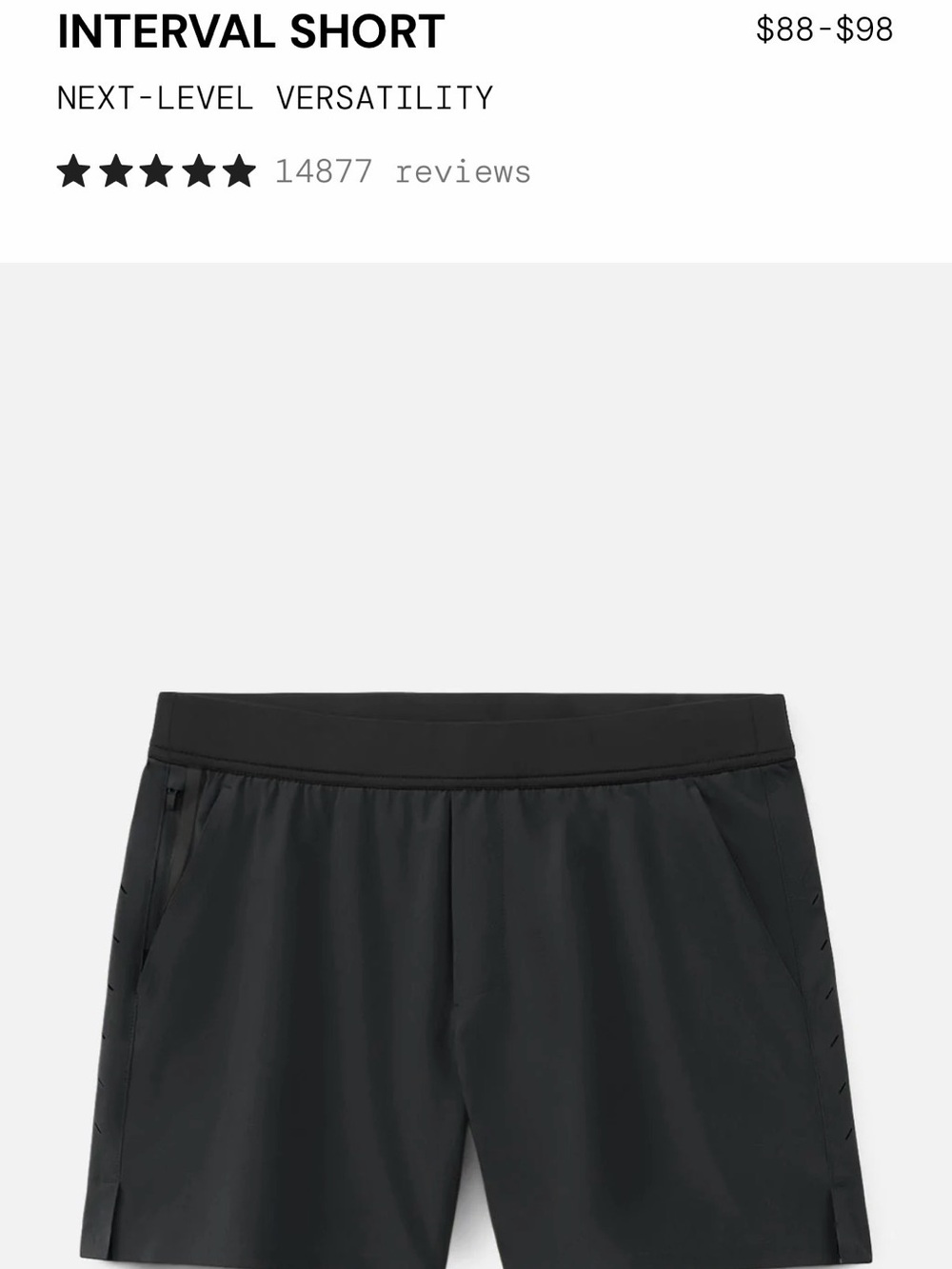 Pair of Ten Thousand Men’s Interval Short — Black Performance Shorts